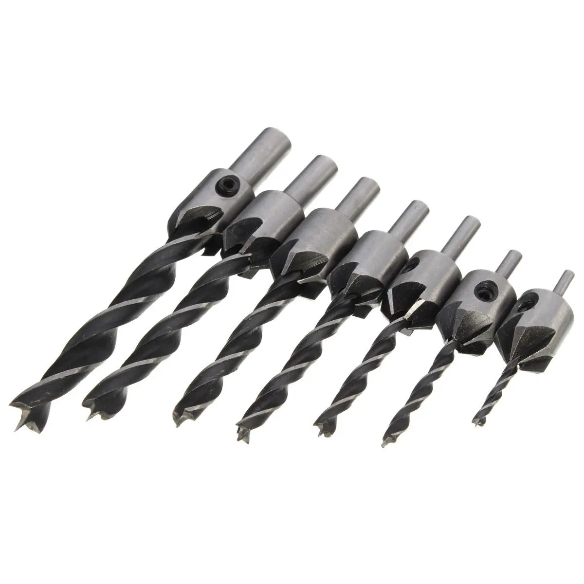 7pcs HSS Countersink Drill Bit Set | 3mm-10mm 5 Flutes for Woodworking - Image 3