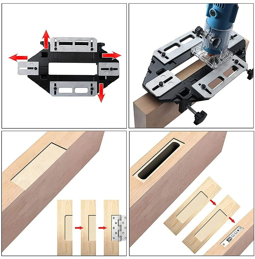 Aluminum Door Hinge Jig Guide - Woodworking Template for Cabinet & Kitchen Door Installation - Image 2