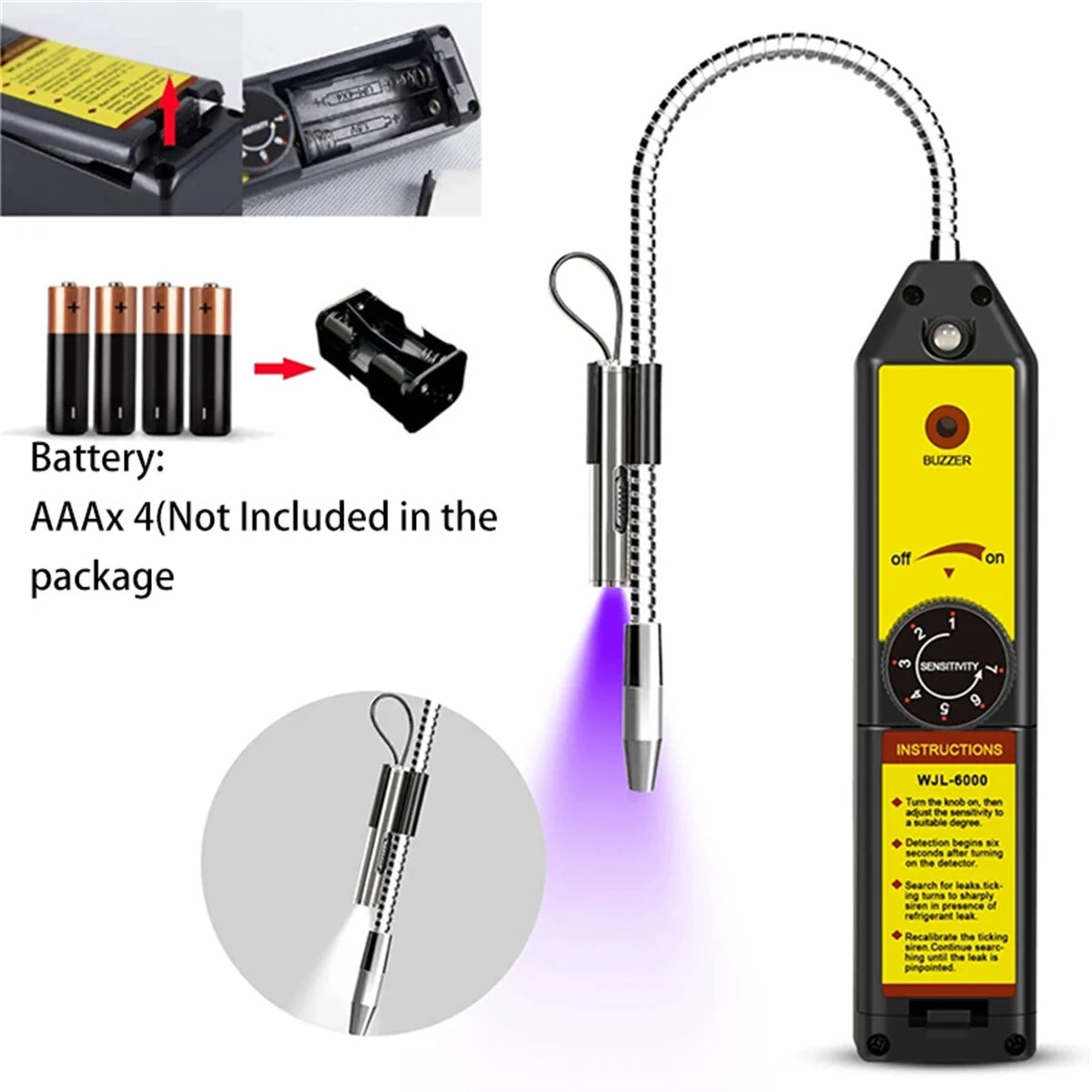 WJL-6000L Halogen Leak Detector for R22 R410A R134A R1234YF | HVAC AC Tester Tool - Image 5