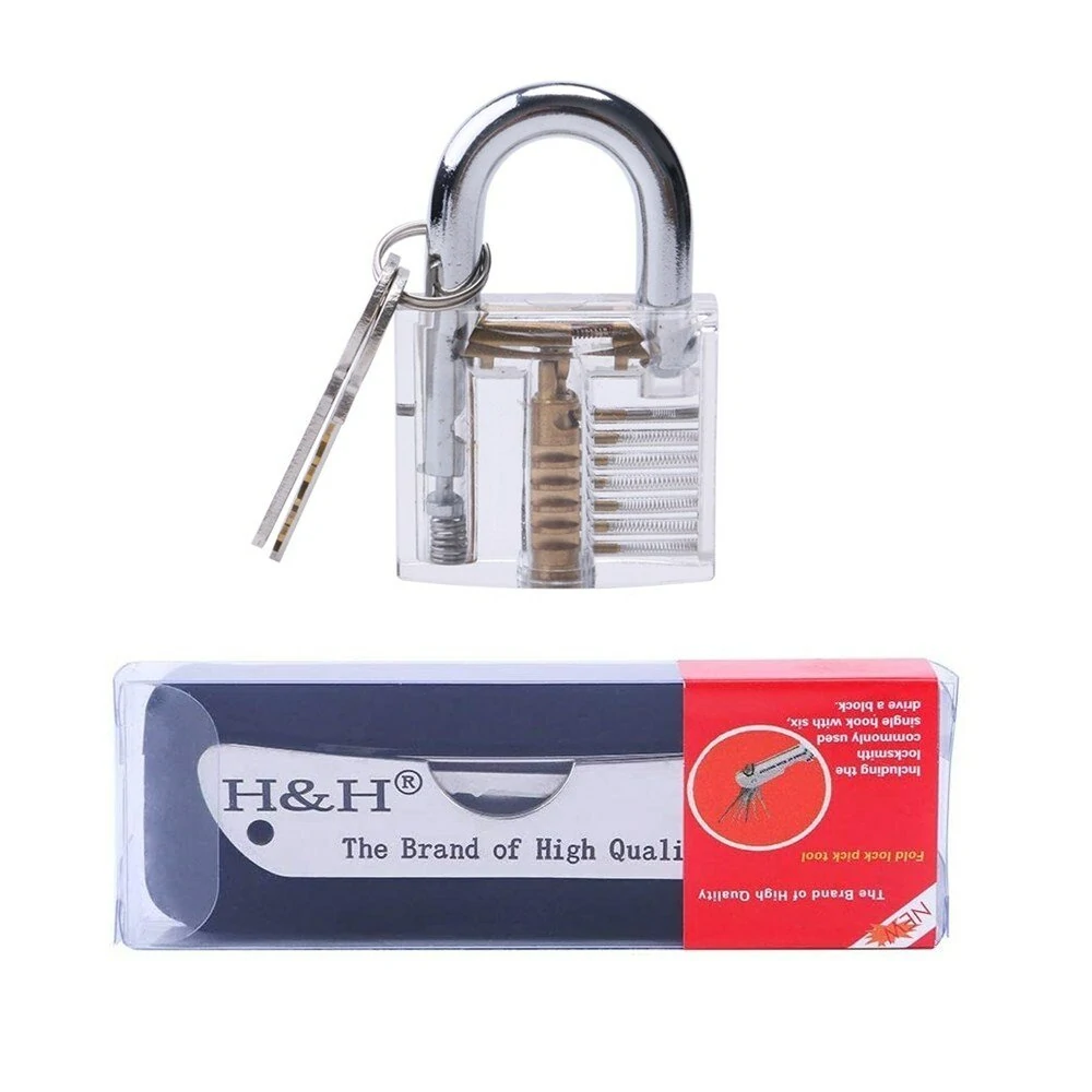 6 in 1 Folding Locksmith Tools Set | Transparent Padlock Tool | Pocket Lock Pick Set - Image 2