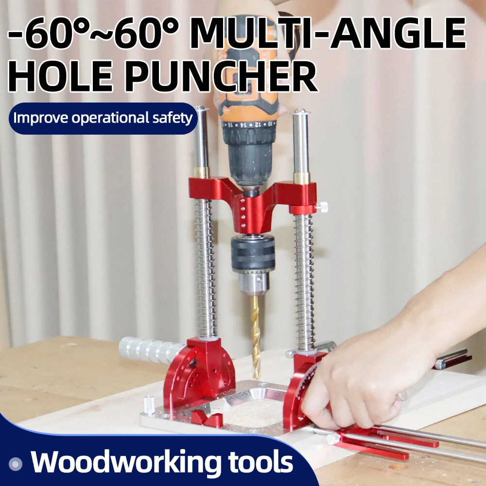 ENJOYWOOD Upgraded Multi-Angle Drill Guide | Adjustable Height Pocket Hole Jig for DIY - Image 3