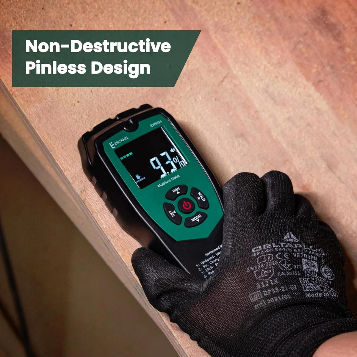 ERICKHILL EWM04 Wood Moisture Meter | 4 Modes for Drywall, Masonry & Hardwood - Image 5