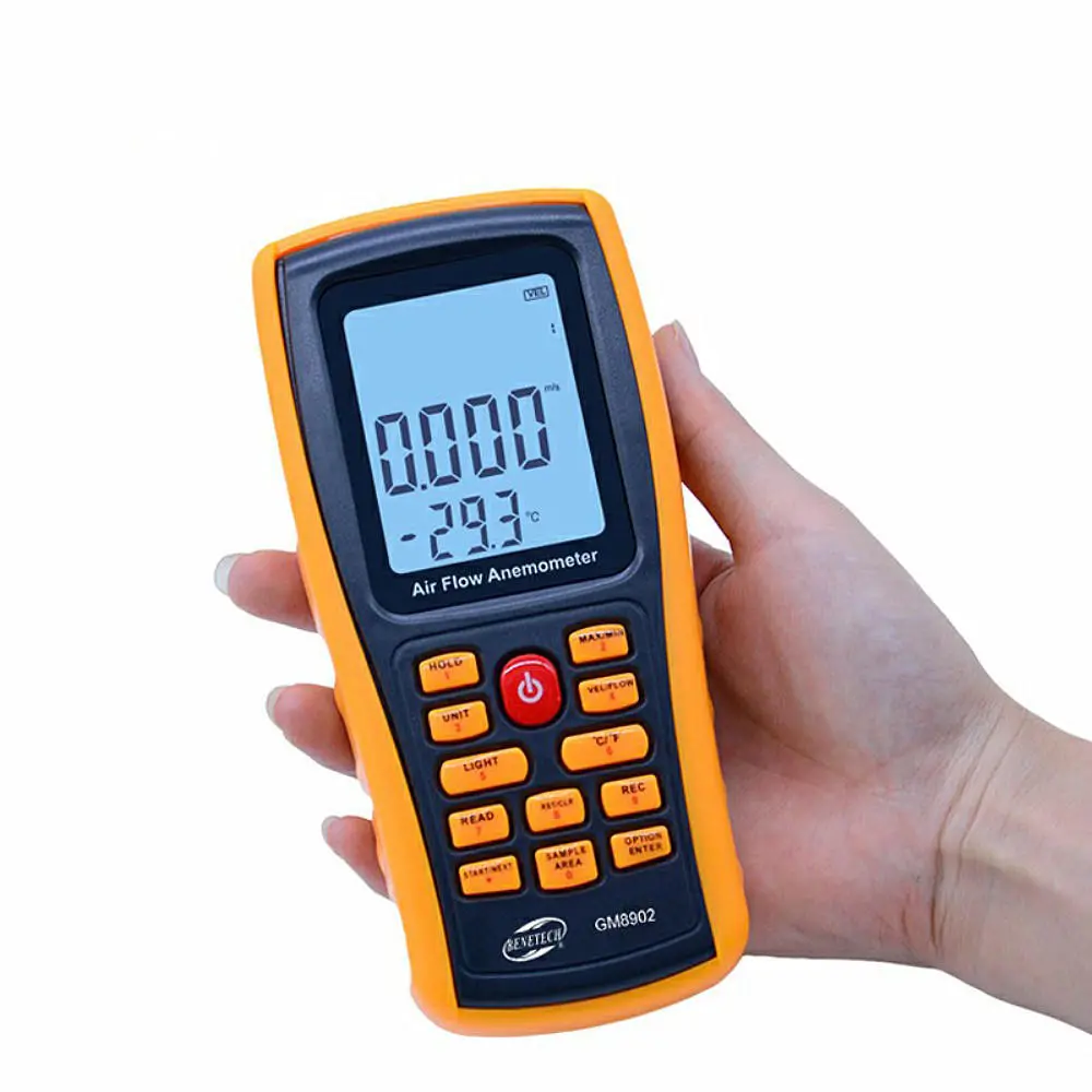 GM8902 Digital Anemometer | 0-45m/s Wind Speed, Temperature & Air Volume Tester - Image 2
