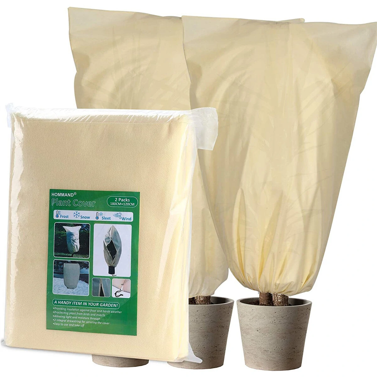 Gardening Plant Frost Cover - Drawstring Design, Breathable Antifreeze Protection - Image 2