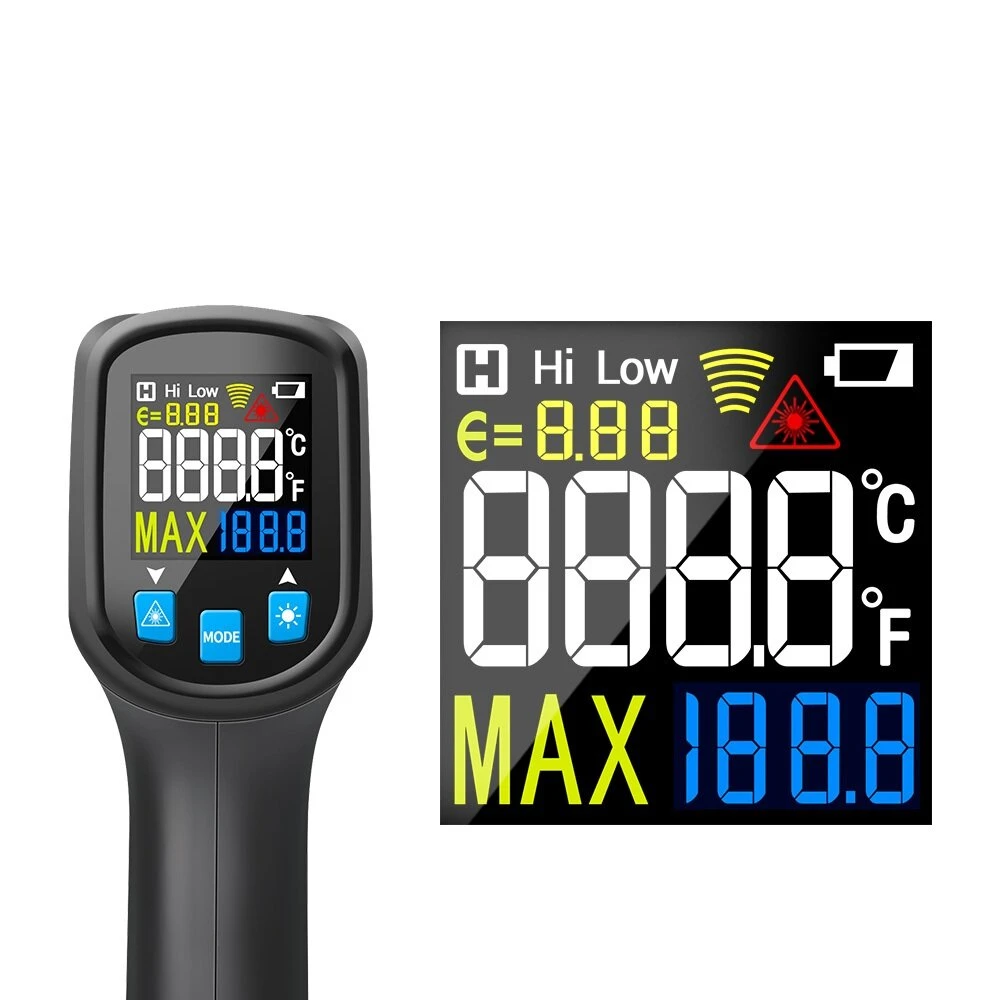 ANENG TH01A Non-Contact IR Thermometer | -50° to 400°C | Hygrometer & Color LCD - Image 5