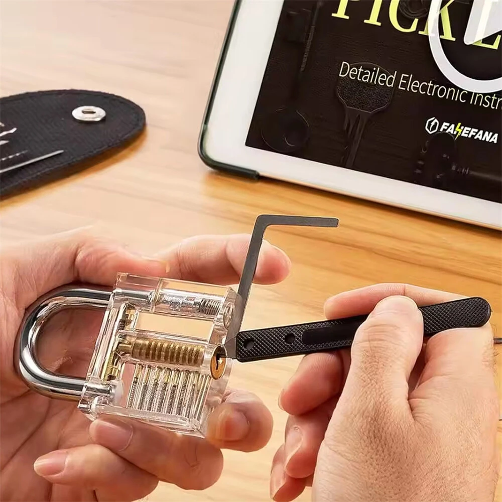 36pcs Lock Pick Set with Transparent Training Locks | Practice Kit & Anti-Slip Grip - Image 2
