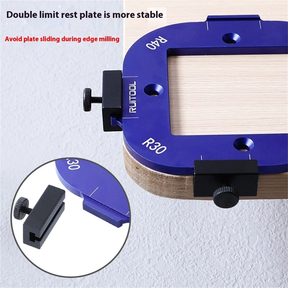 Woodworking Corner Jig - Metal Router Template Guide for Quick Radi Positioning | DIY Frame & Table Edge Shaping - Image 3