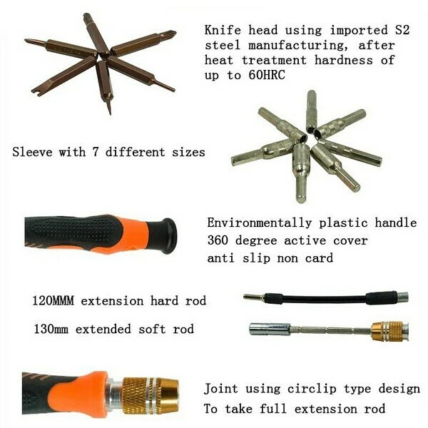 JAKEMY JM-8116 45 in 1 Precision Screwdriver Set | Phone & Notebook Repair Tools - Image 5