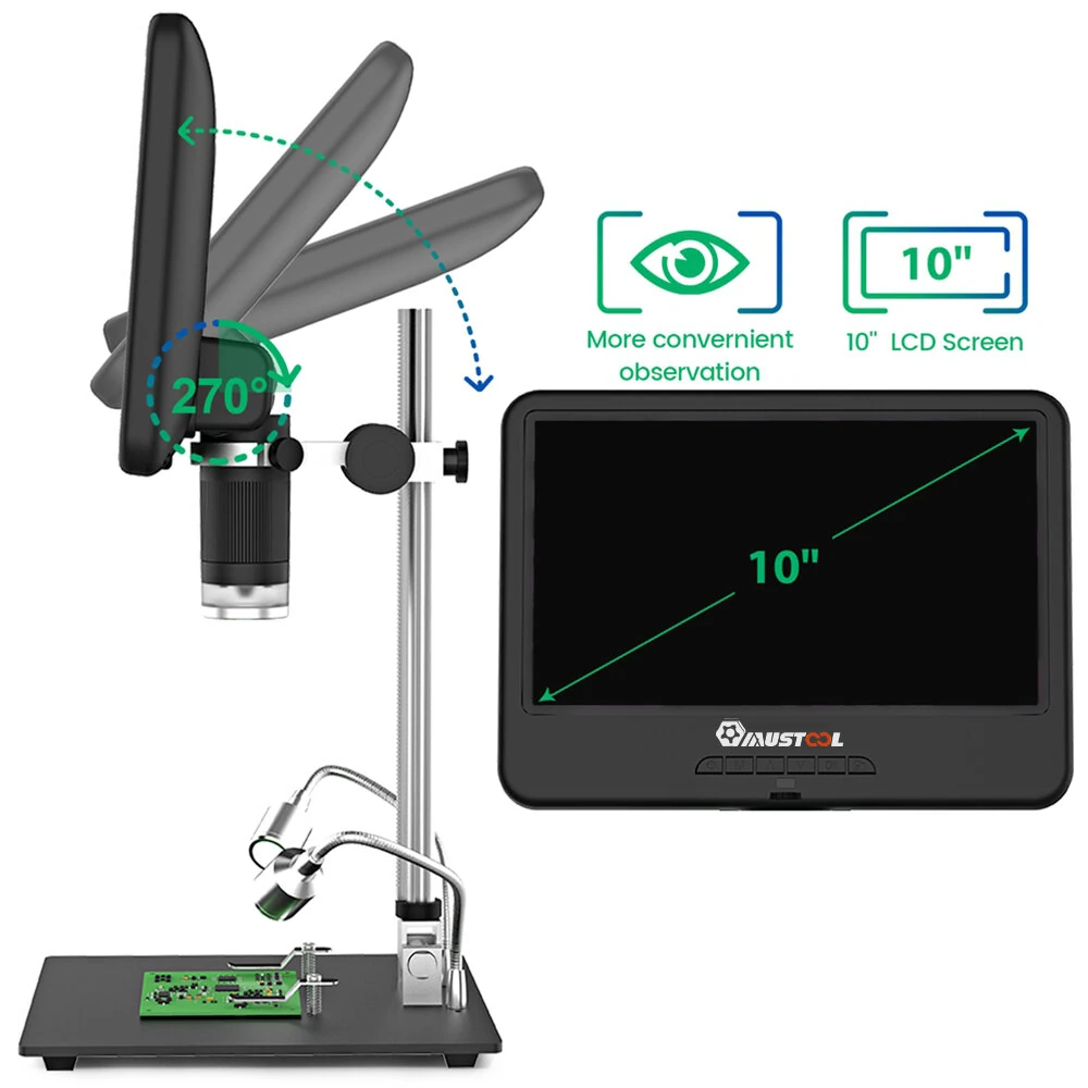 AD210 Digital Microscope | 10 LCD 1080P | 5X-260X Magnification for PCB Soldering - Image 5