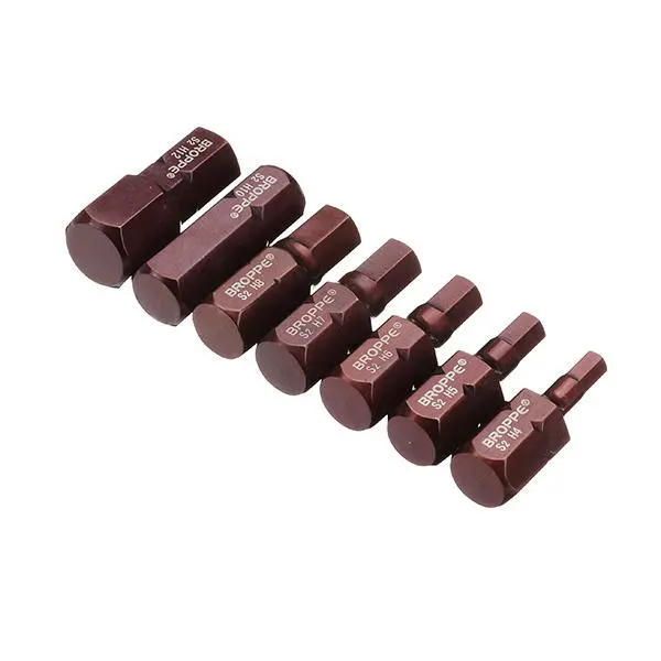 Broppe 7pcs H4-H12 30mm Hex Screwdriver Bits | 10mm Shank for Impact Driver - Image 4