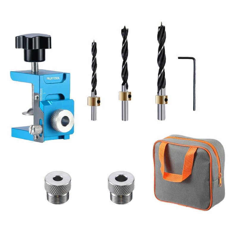 Aluminum Alloy Shelf Hole Locator Clamp - 6mm 8mm 10mm 12mm Drill Sleeve | Precision Laser Scale for Woodworking & Cabinet Assembly - Image 2
