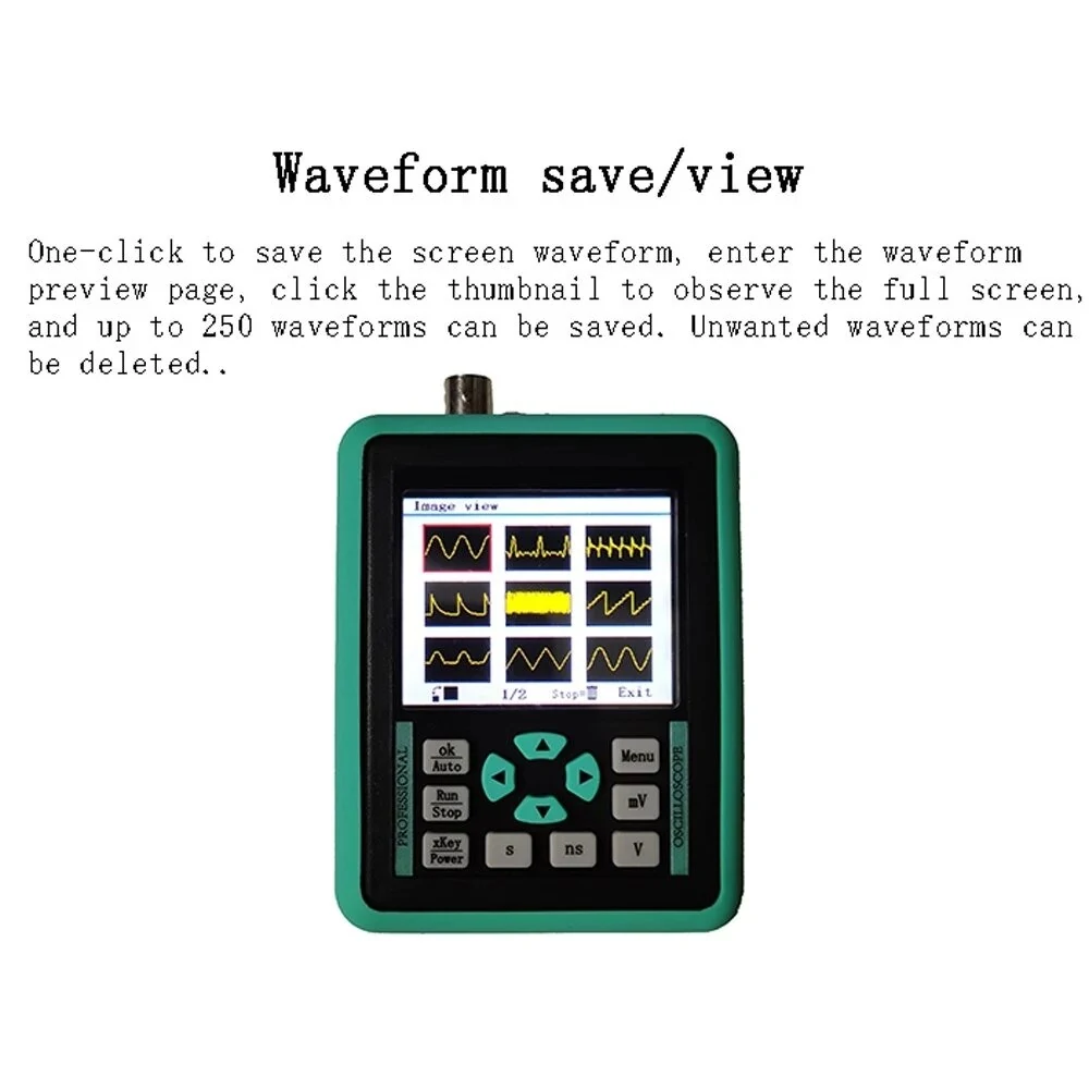 Mini Digital Oscilloscope | 2.4 Color LCD, 120M Bandwidth, 500M Sample Rate - Image 2