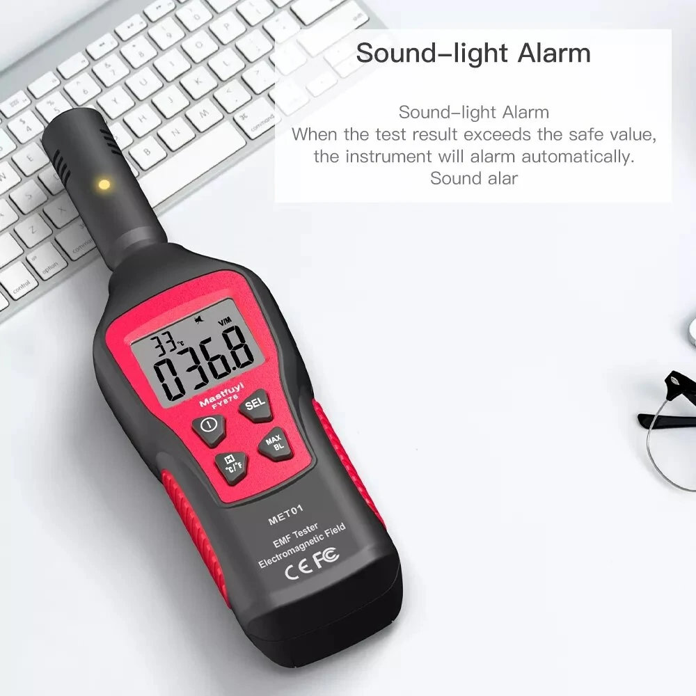 FUYI FY876-Red EMF Meter | Handheld Electromagnetic Radiation Tester & Geiger Counter - Image 4