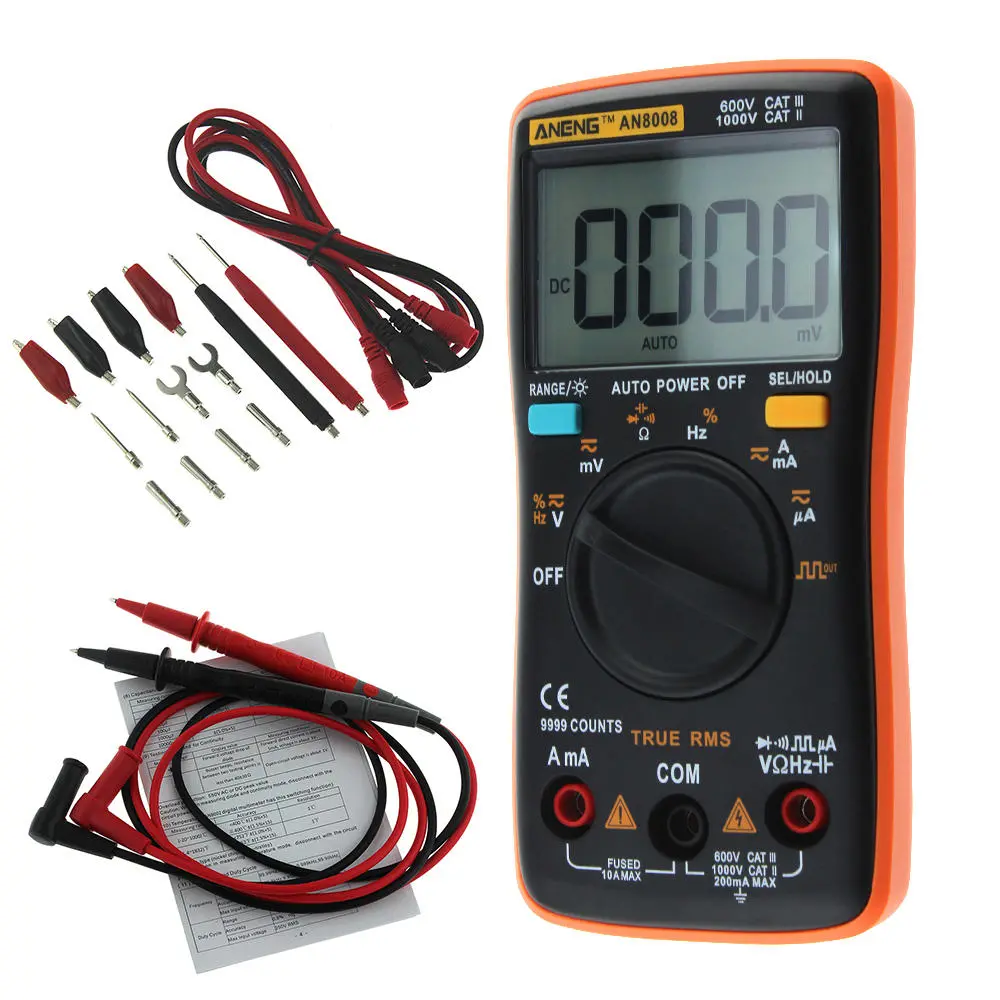 ANENG AN8008 True RMS Digital Multimeter | 9999 Counts, AC/DC Voltage, Backlight - Image 2