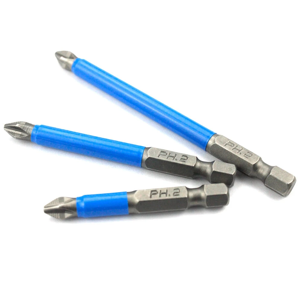 Drillpro 10Pcs Magnetic PH2 Screwdriver Bit | 1/4 Inch Hex Shank | Non-Slip S2 Steel - Image 2