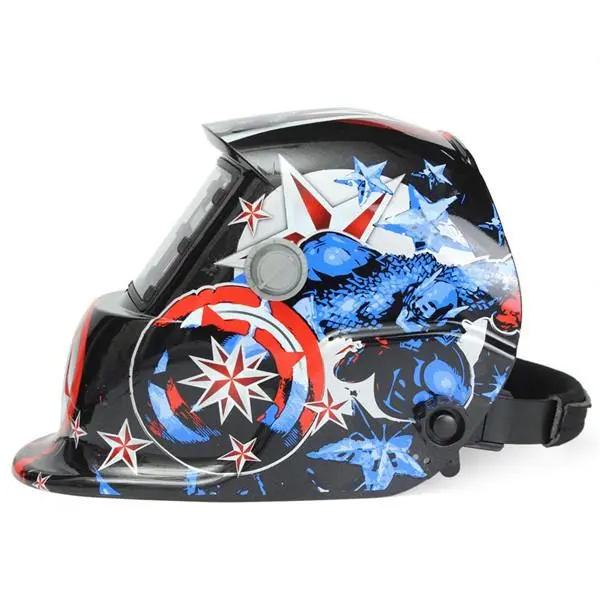 Solar Welder Mask Helmet - Auto Darkening Electric Welding Helmet - Captain America Pattern - Image 5