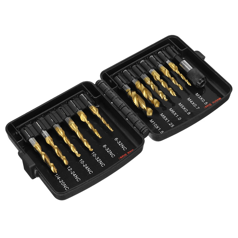 Drillpro 13pcs M3-M10 Metric Tap & Drill Bit Set | Hex Shank Hand Tools - Image 3
