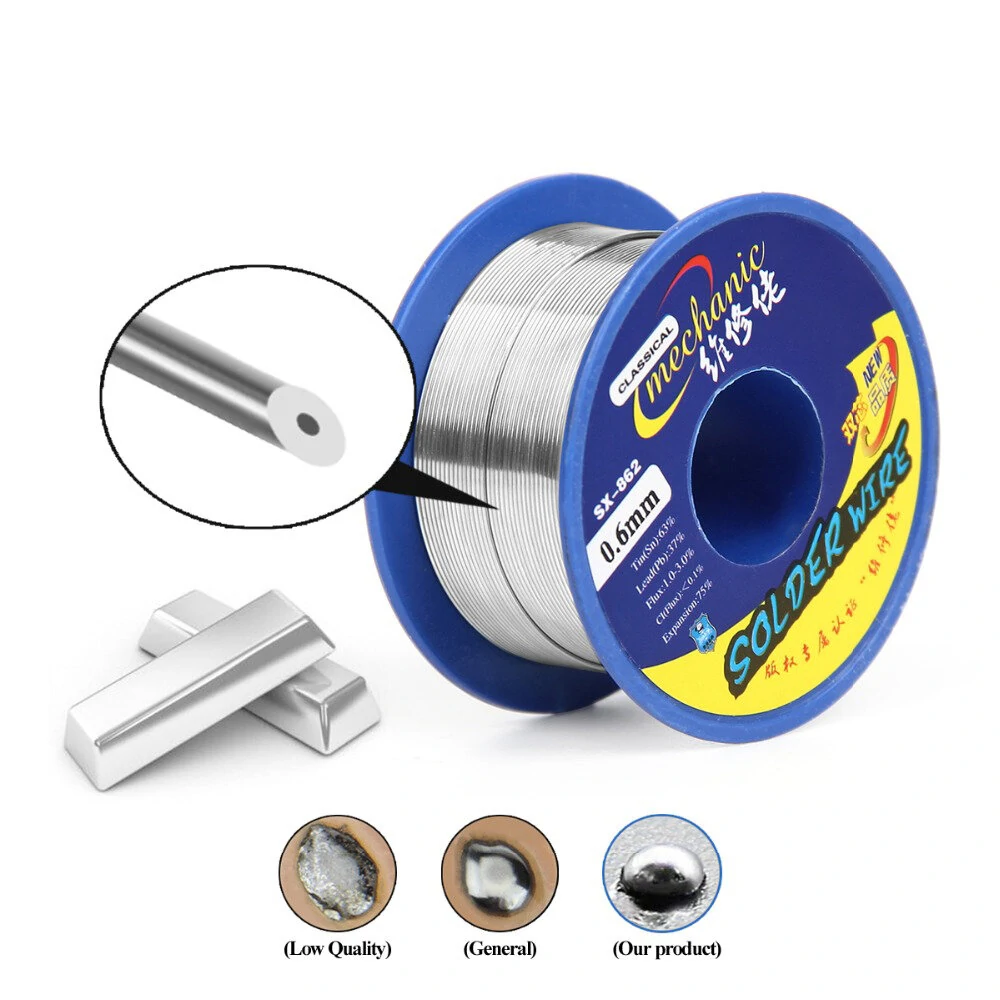 MECHANIC 60g Solder Wire 63/37 Tin Lead | 0.3-1.2mm Rosin Core Flux | 1.0-3.0% Iron Cable Reel - Image 4