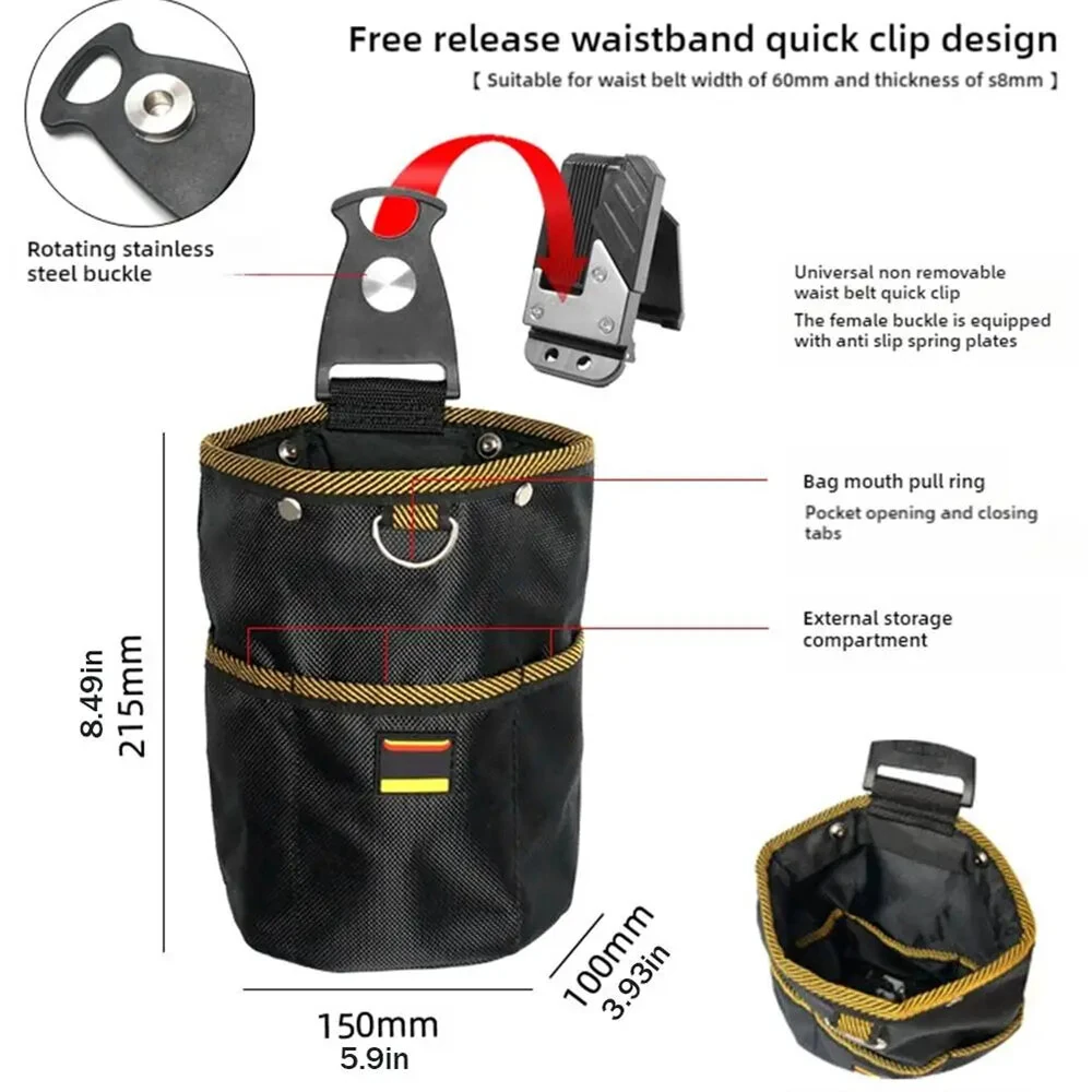 Rotatable Waist Tool Bag - 12 Inch Large Capacity Waterproof Organizer - Image 5