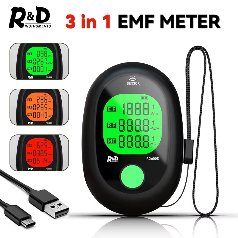 R&D RD600S EMF Meter - 3-in-1 Portable Electromagnetic Field Radiation Tester - Image 3