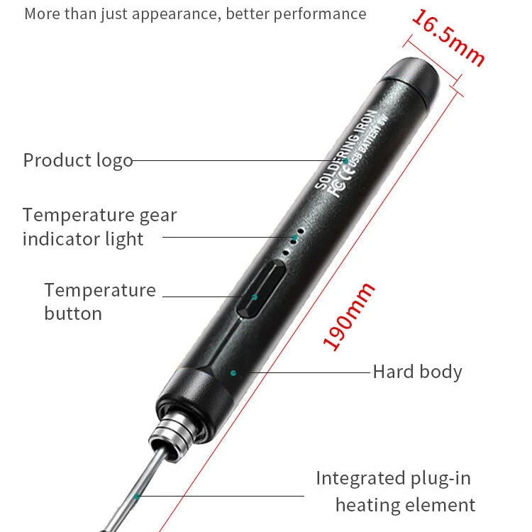 Mini USB-C Cordless Soldering Iron Set - 5V 8W Adjustable Temperature | Electric - Image 3