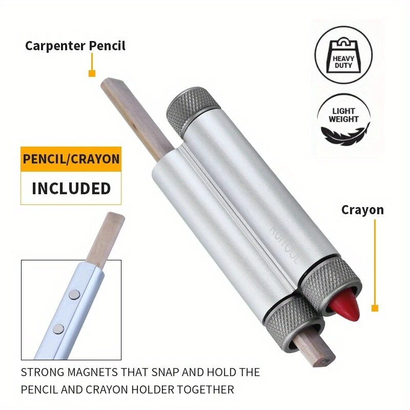 RUITOOL 2-in-1 Dual Marker Holder | Adjustable Heavy Duty Alloy | Magnetic Grip Carpenter Pencil Tool - Image 5