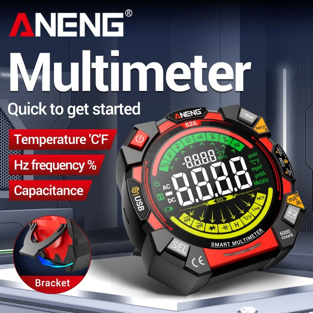 ANENG 626 Digital Multimeter - 6000 Count USB Rechargeable AC DC Tester - Image 2