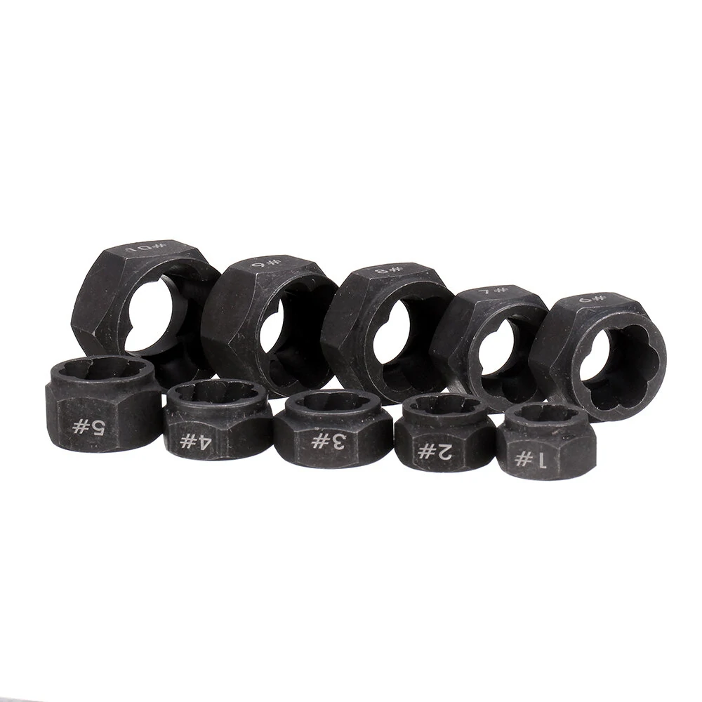 Drillpro 10Pcs Impact Bolt Nut Extractor Set | Low Profile Damaged Screw Remover Socket Tool - Image 4