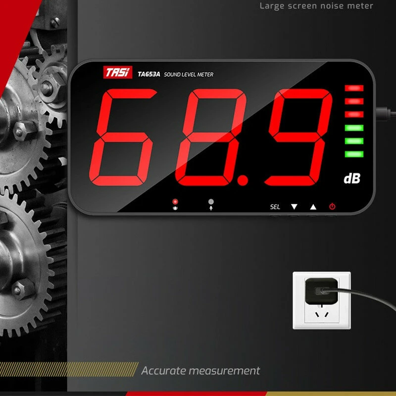 TASI TA653A Sound Level Meter Tester - 30-130dB Large LCD Display | Wall Mount - Image 3