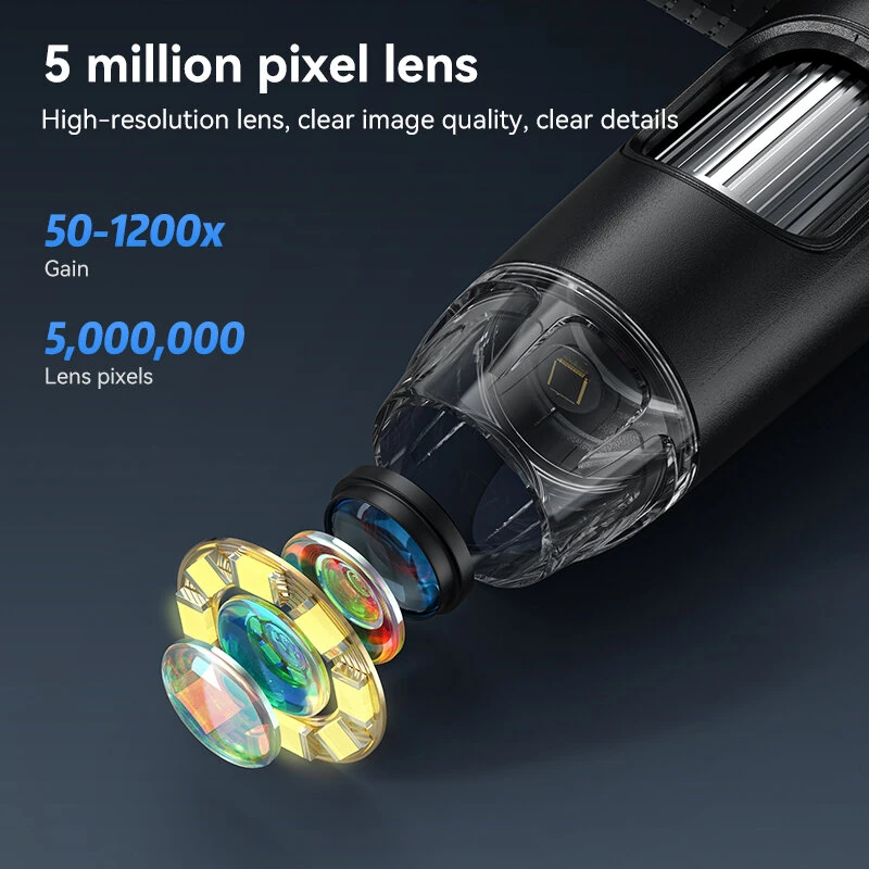 Digital Microscope 50-1200X Magnification | 7-Inch 1080P Screen | 5MP Camera & 8 LED Lights - Image 5