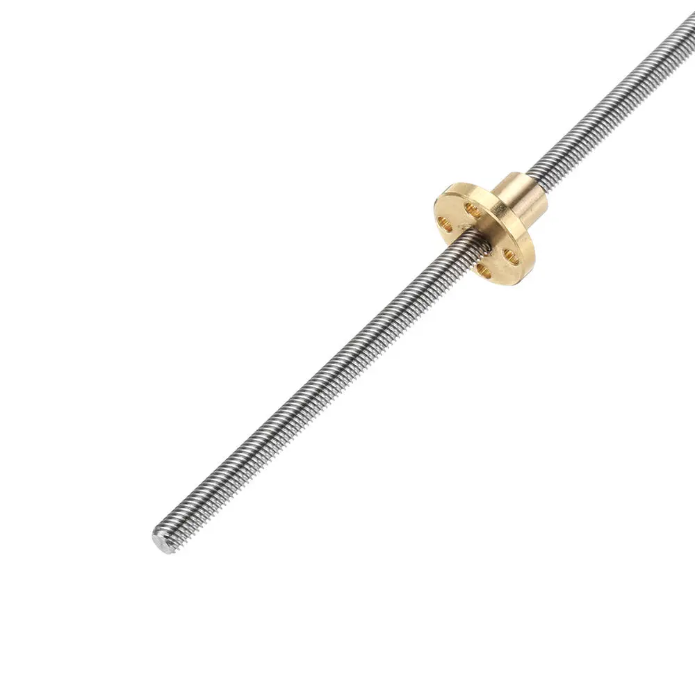 Machifit 500mm T6 Lead Screw | 6mm Thread 1mm Pitch with Flange Copper Nut - Image 2
