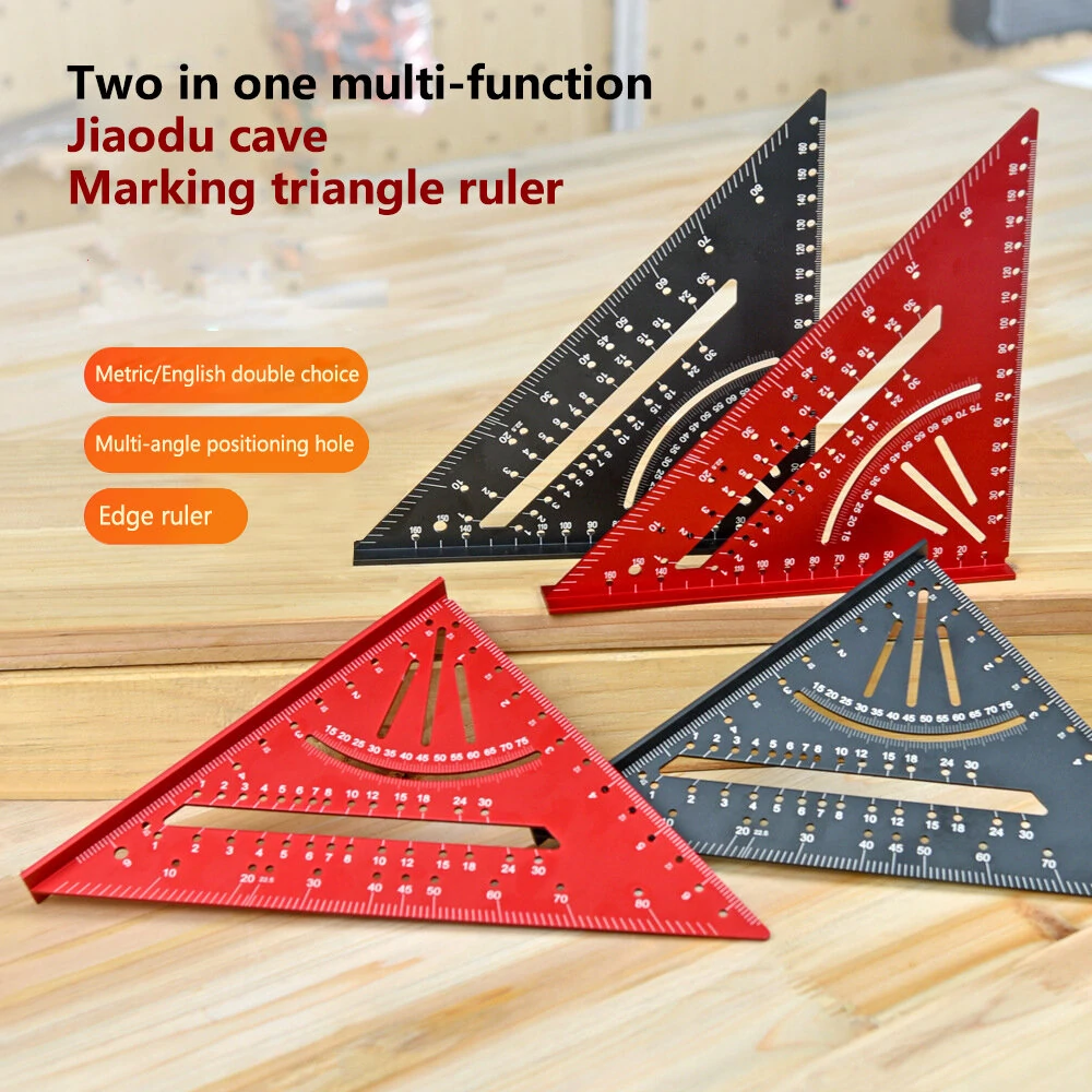 Aluminum Alloy Triangle Ruler - 2in1 Multifunctional Tool for Woodworking - Image 3