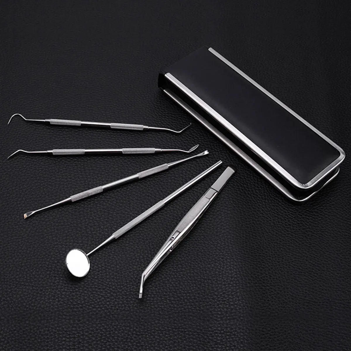 Stainless Steel Dental Tools Kit - 5 Piece Dentist Teeth Clean Hygiene Set - Image 2