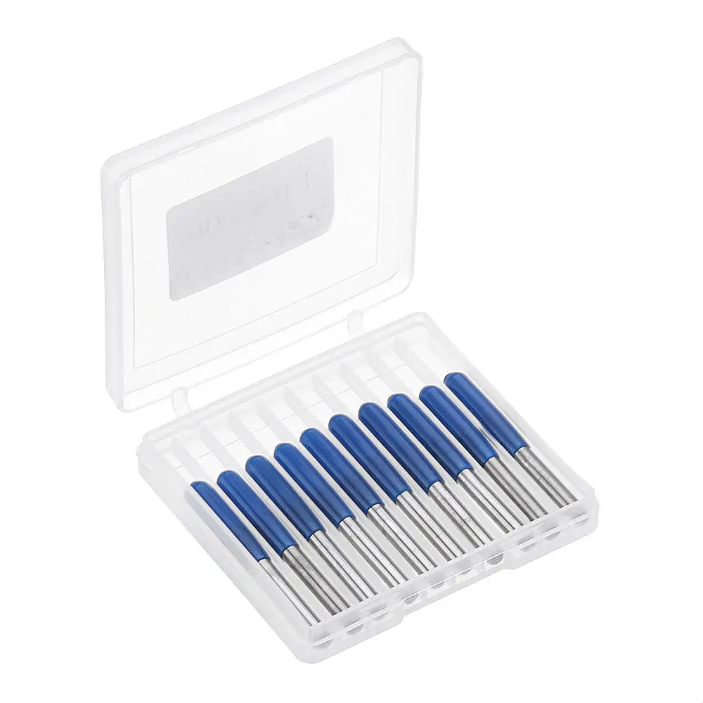 10pcs Tungsten Steel Engraving Bits | 3.175mm Shank 60 Degree 0.1-0.3mm Tip | CNC PCB Drill Tool - Image 2