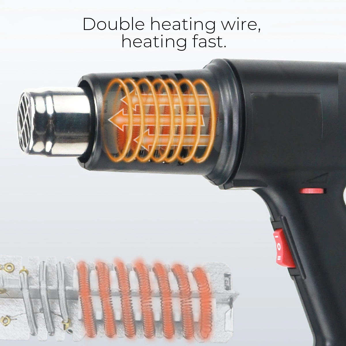 Lavor 2000W Electric Heat Gun - 2 Speed & 50-550°C Adjustable Hot Air Blower - Image 3