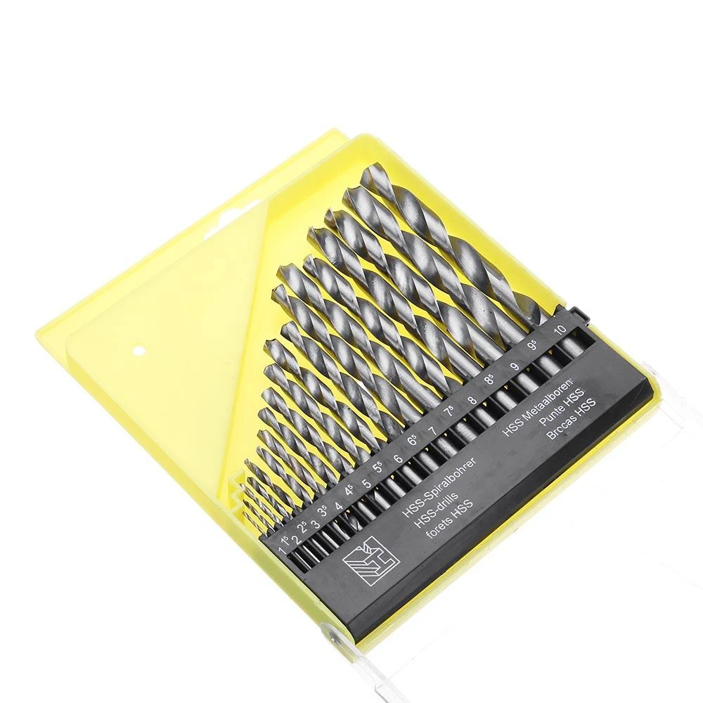 19pcs HSS 1-10mm Twist Drill Bit Set - Straight Shank - High Precision - Image 3