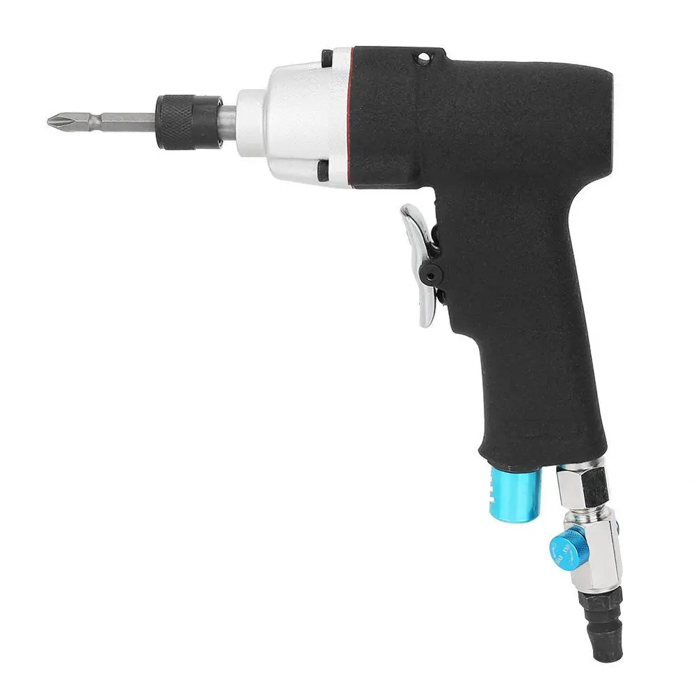Industrial Pneumatic Reversible Screwdriver - 5H 1/4 inch Air Tool with Bit Set - Image 2