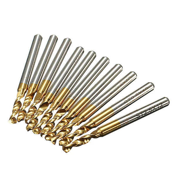 10pcs 3.175mm Shank 2.5mm HSS Titanium Coated PCB Drill Bits Model XYZ - Image 2