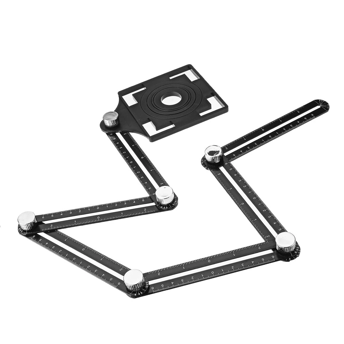 Aluminum Alloy Multi Angle Ruler - 6 Folding Tool | 25-75mm Tile Hole Measure - Image 2