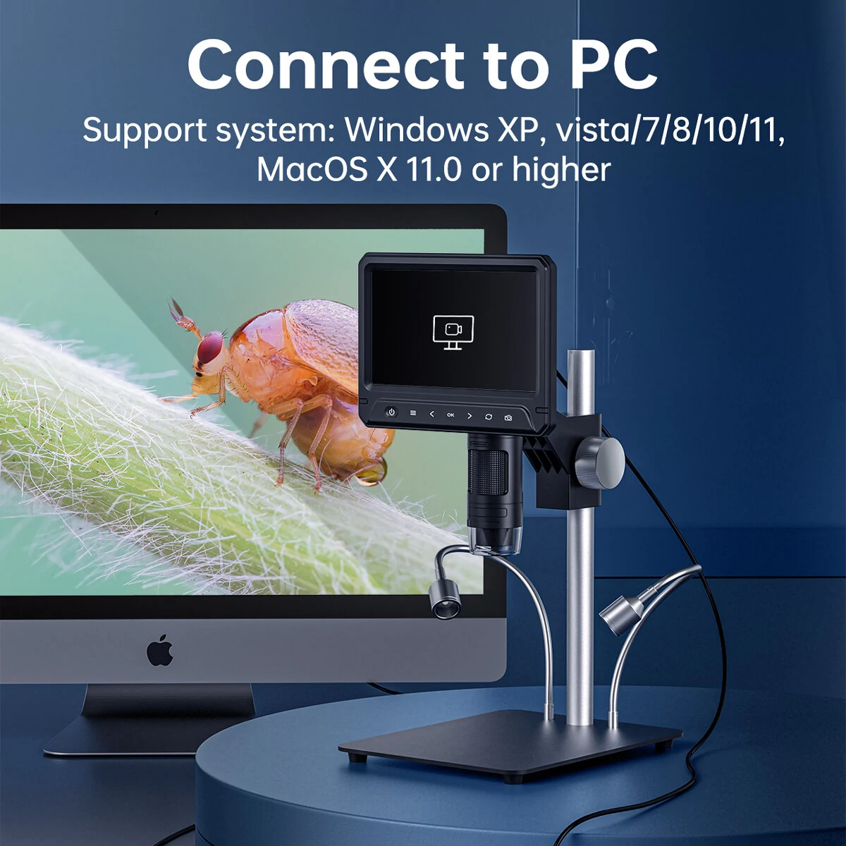 INSKAM 331-A 1600X Digital Microscope - 12MP Camera & 7 LCD Screen | USB HDMI - Image 2