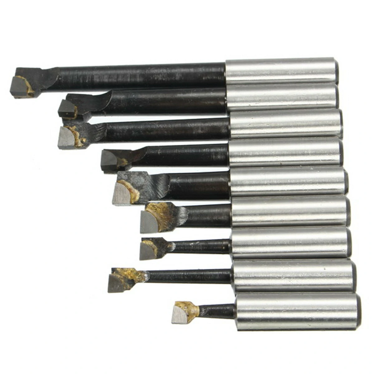 9pcs 12mm Shank Carbide Tipped Boring Bar Set - Flat End Lathe Tool Holder - Image 2