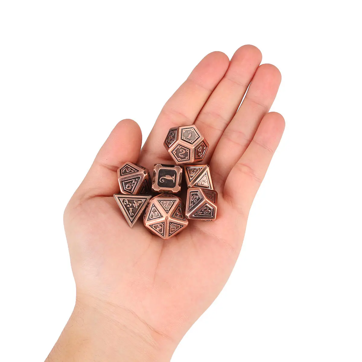 7pcs Zinc Alloy DND Dice Set - Embossed Heavy Metal Polyhedral RPG MTG Game - Image 5