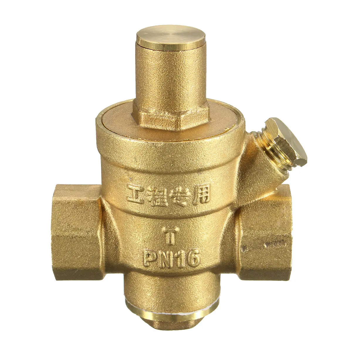 DN20 NPT 1/2 Adjustable Brass Water Pressure Regulator with Gauge Meter - Image 5