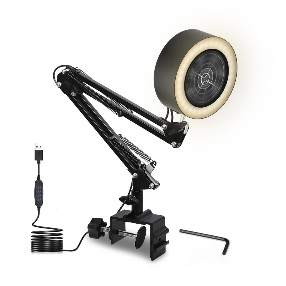 NEWACALOX Adjustable Welding Smoke Absorber - USB LED Light Air Filter Fan - Image 2