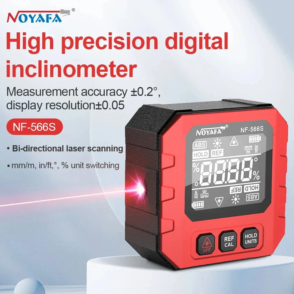 NOYAFA NF-566 Digital Inclinometer - 4x90° VA Display | Magnetic Sides & USB-C Charging - Image 3