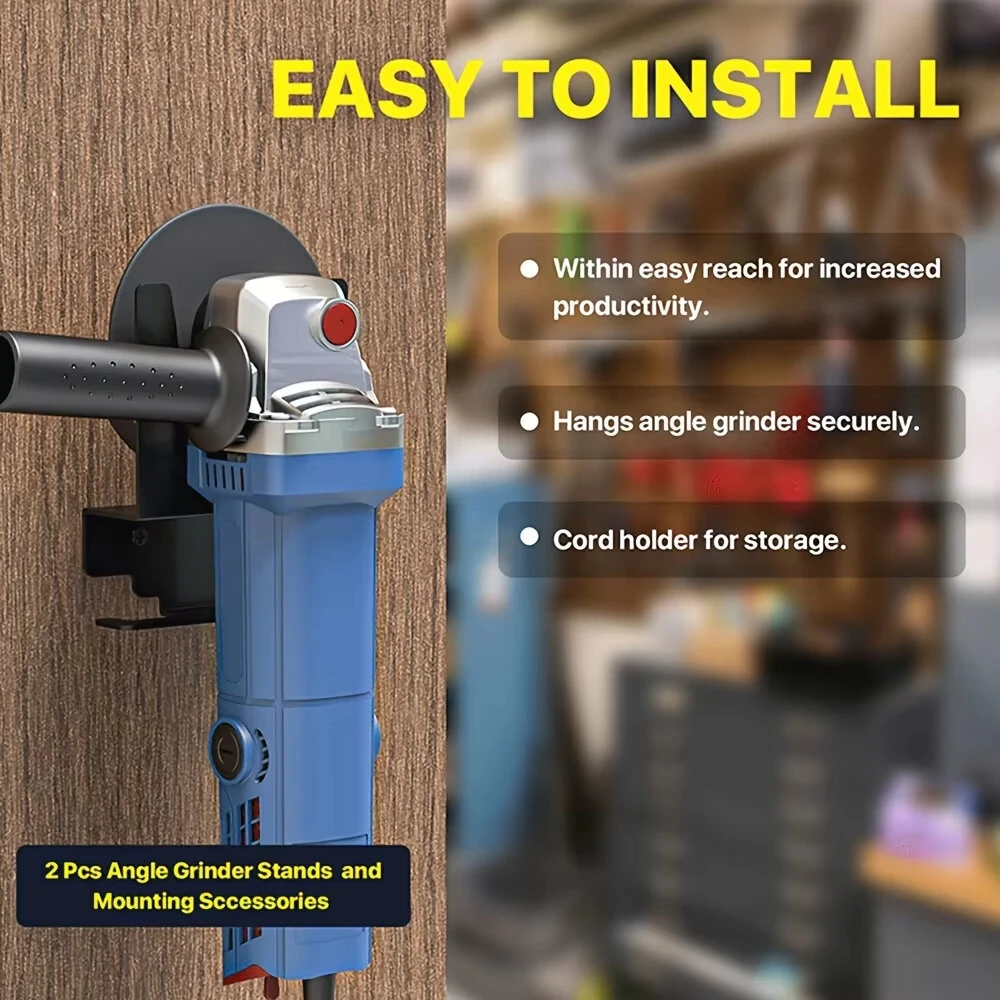 Angle Grinder Holder & Stand - Wall Mount Bracket for 5-Inch Grinder Storage - Image 5