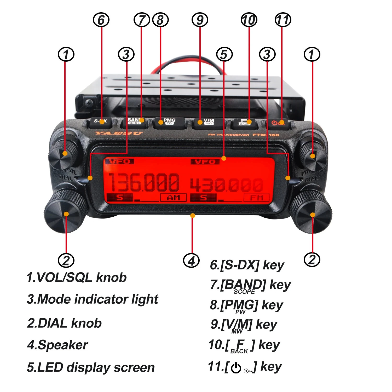 Yaesu FTM-150R ASP Mobile Dual Band Transceiver | 55W VHF 50W UHF | Air Band RX - Image 5