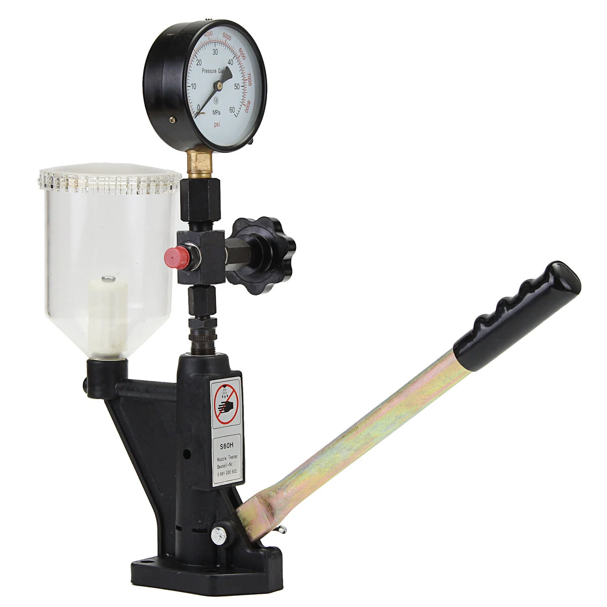 Black Steel Diesel Injector Nozzle Tester - 16x10x38cm Pressure Tester - Image 5