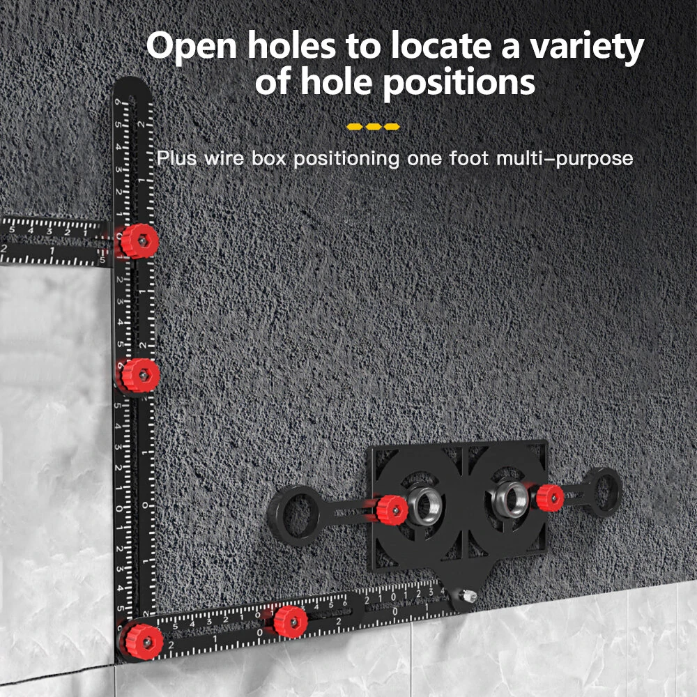 Aluminium Alloy Angle Ruler Finder - 6/9/12 Fold Measuring Tool | Drill Guide & Tile Hole Locator - Image 3