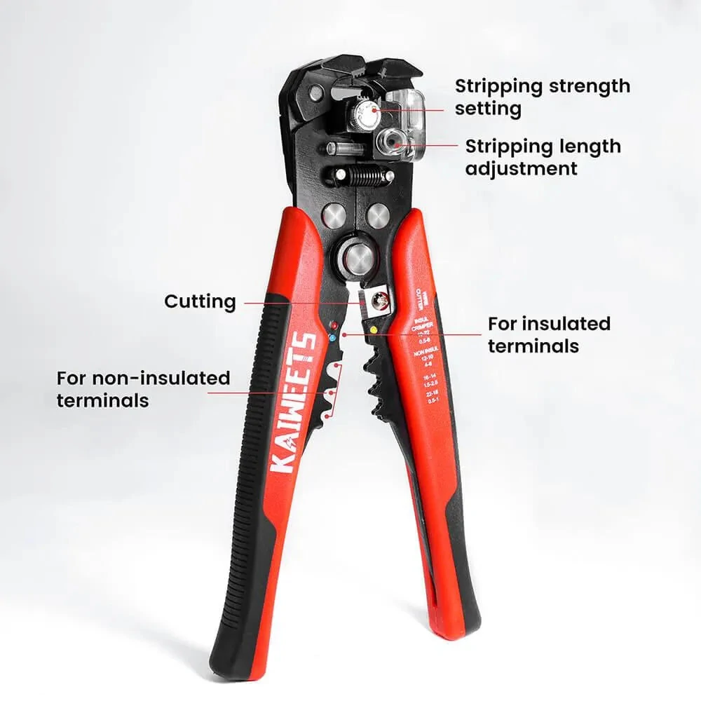 KAIWEETS KWS-103 Wire Stripper | 10-24AWG Stripping & Crimping Tool | TPR Handle - Image 4